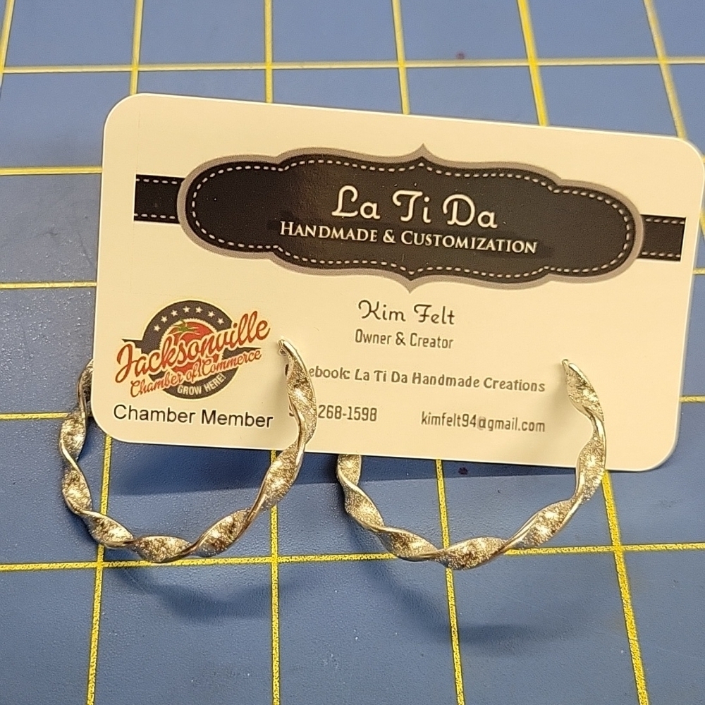 Silver Hoops 1.5" Pierce Earrings